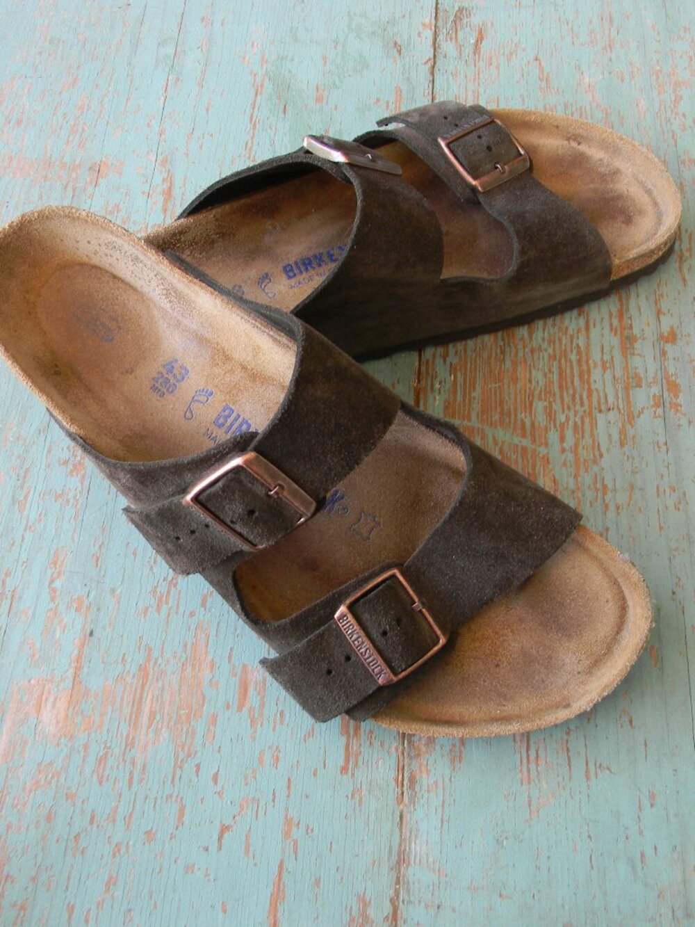 BIRKENSTOCK ARIZONA BROWN SUEDE MEN'S SANDALS COMFORT SZ 43 US 10